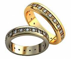 Обручальные кольца с бриллиантами по кругу В-4-183