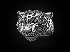 Кольцо мужское голова леопарда. И-1883243