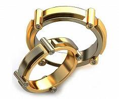 Обручальные кольца оригинальные с бриллиантами В-4-265