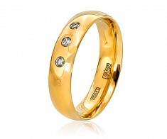 Обручальное кольцо Комфортное классическое с бриллиантами 50-03-3-16-000БР3
