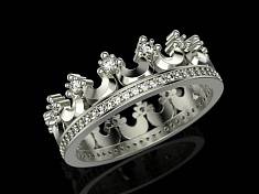 Обручальное кольцо Корона с бриллиантами И-704686