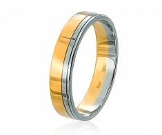 Обручальное кольцо комбинированное: белое и жёлтое золото 150112