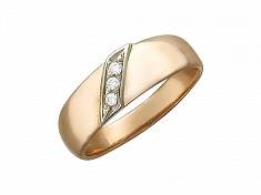 Обручальные кольца прочие из комбинированного золота c фианитом 01О160060