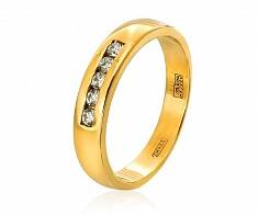 Обручальное кольцо из жёлтого золота с 5 бриллиантами 40031338БР5