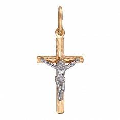 Крест из комбинированного золота 01Р060592